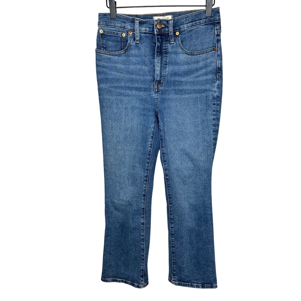 Madewell Cali Demi Boot Crop Jeans Women 27 Medium Wash Kick Flare High Rise EUC